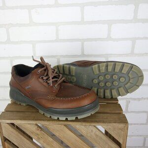 Ecco Track Low Boots Mens 41 7-7.5 US Leather Gore-tex Aetrex Orthodic Insoles